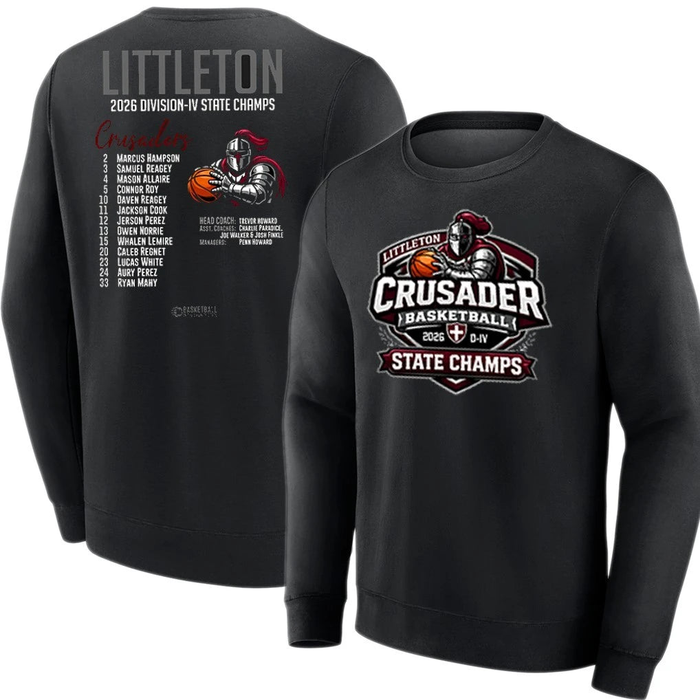 Littleton Crusader Basketball 2026 DIV State Champs T-Shirt