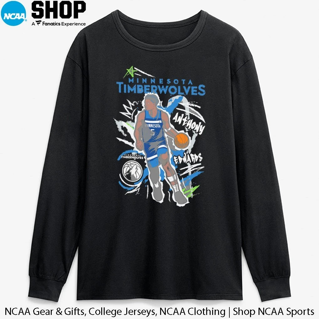 Official Anthony Edwards Minnesota Timberwolves Chalked Up Player Signature T-Shirt