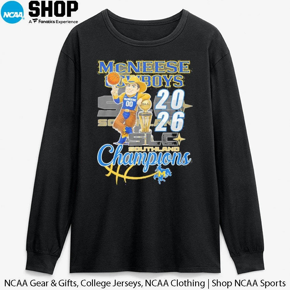 Official McNeese State Cowboys 2026 SLC Southland Champions Mascot T-Shirt