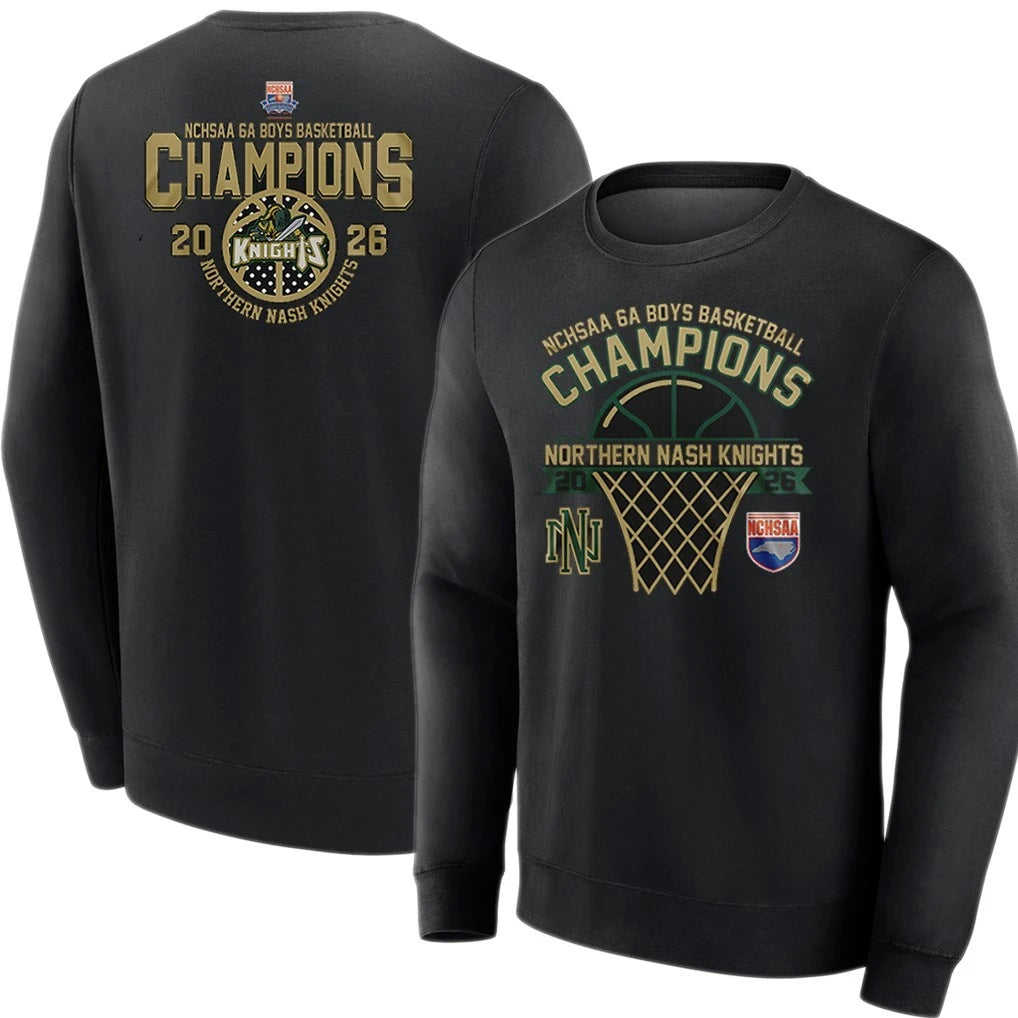 Official Northern Nash Knights 2026 NCHSAA 6A Boys Basketball Champions T-Shirt