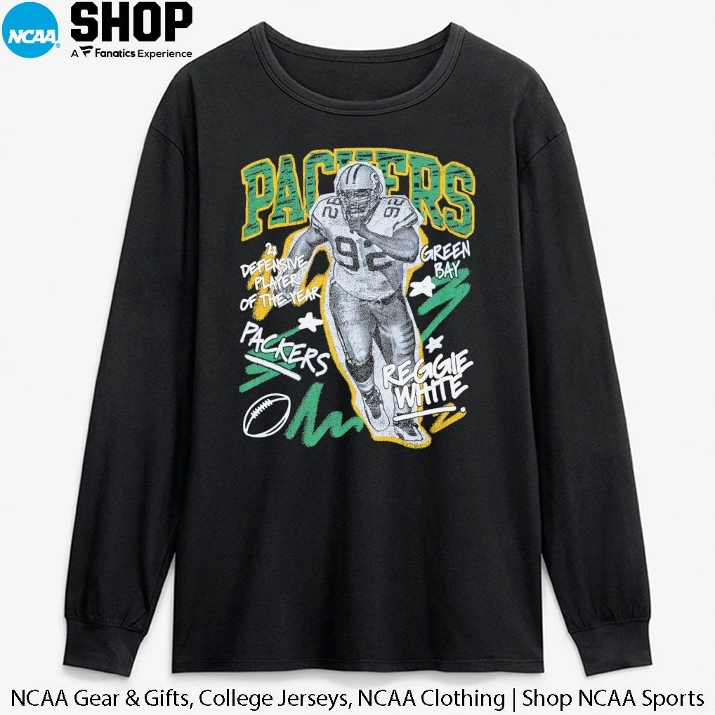 Official Reggie White Green Bay Packers Chalked Up Player Graphic Signature T-Shirt