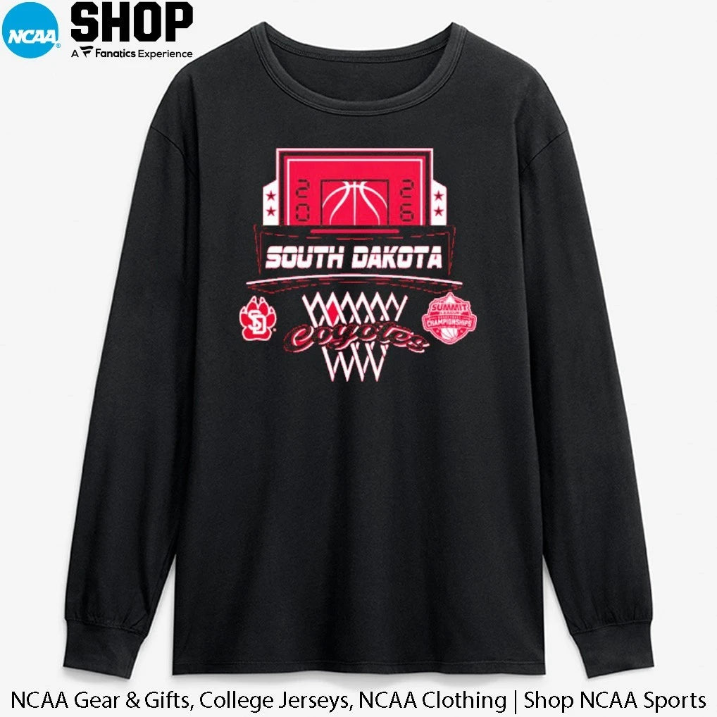 Official South Dakota Coyotes 2026 The Summit League Men’s Basketball Champions T-Shirt