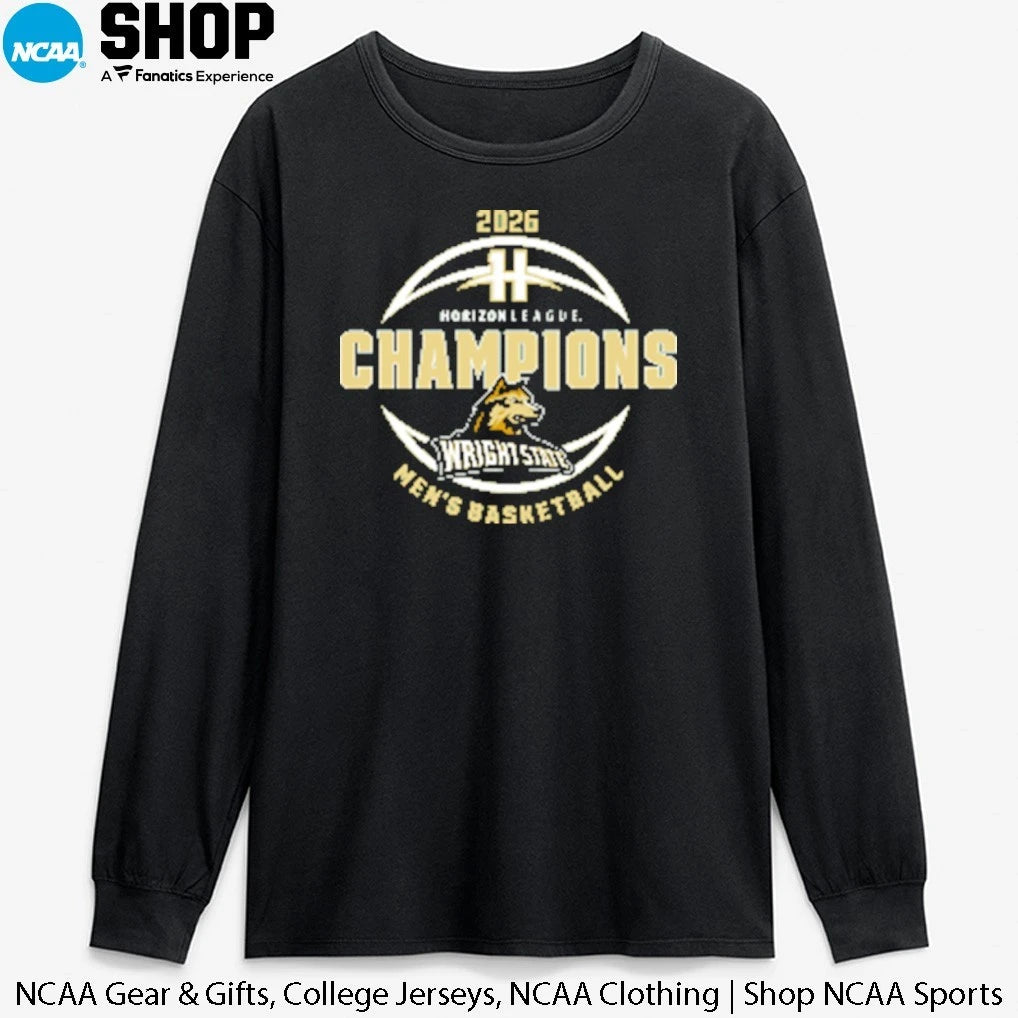Official Wright State Raiders Men’s Basketball 2026 Horizon League Champions Locker Room Green T-Shirt