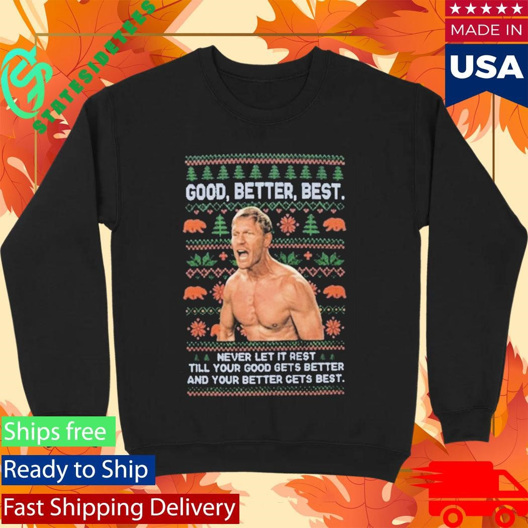 2025 Coach Ben Johnson Good Better Best Christmas Sweater Shirt