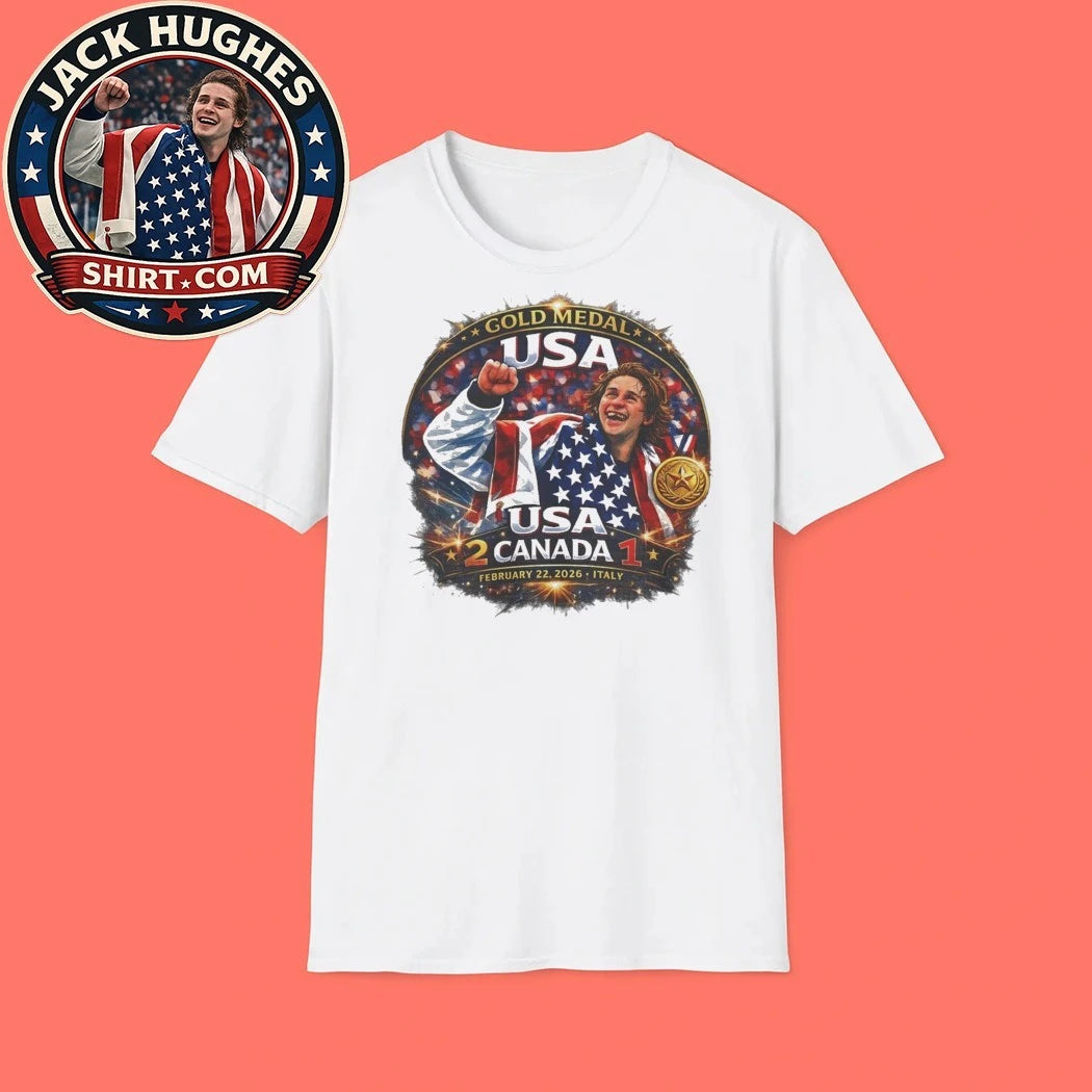 2026 Jack Hughes Golden Goal vs Canada USA Olympic Gold Medal Hockey Tee Shirt