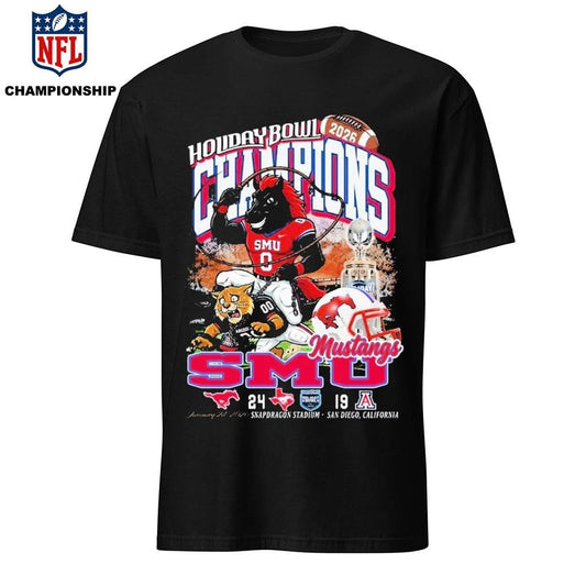 2026 Holiday Bowl Champions SMU Mustangs 24-19 Score Vintage Mascot Shirt