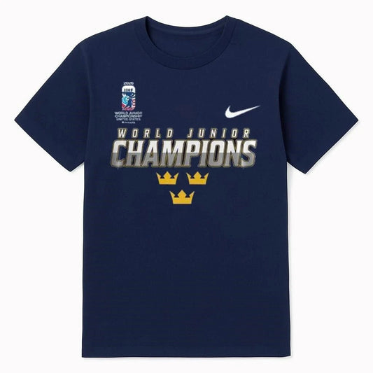 2026 IIHF World Junior Champions Sweden National Ice Hockey Team Shirt