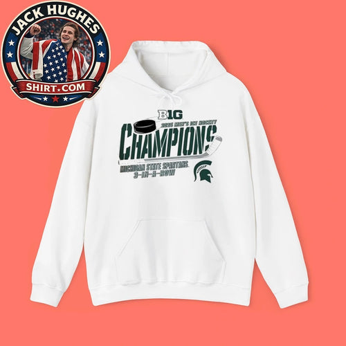 3 In A Row Michigan State Spartans 2026 Big Ten Hockey Champions Logo T-Shirt