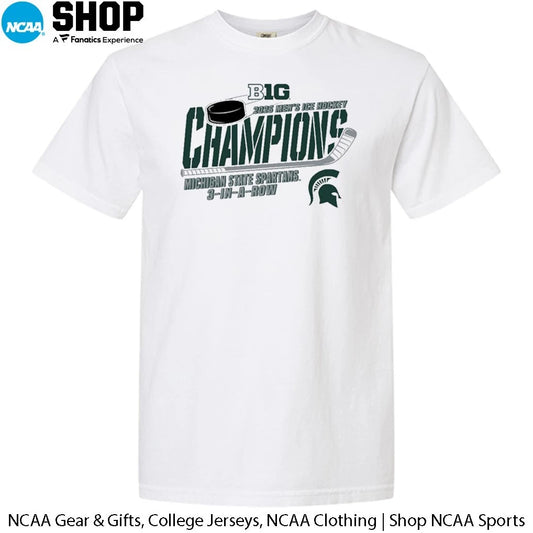 3 In A Row Michigan State Spartans 2026 Big Ten Hockey Champions T-Shirt