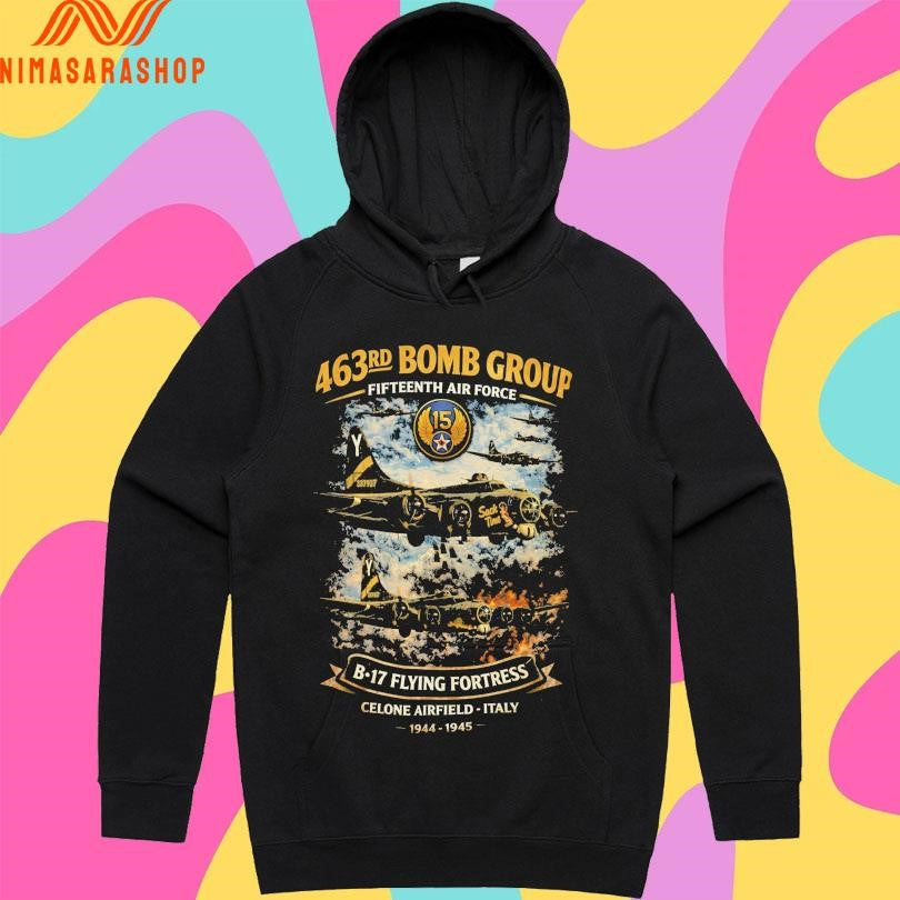 463rd Bomb Group Fifteenth Air Force B-17 Flying Fortress Celone Airfield Italy 1944-1945 Shirts