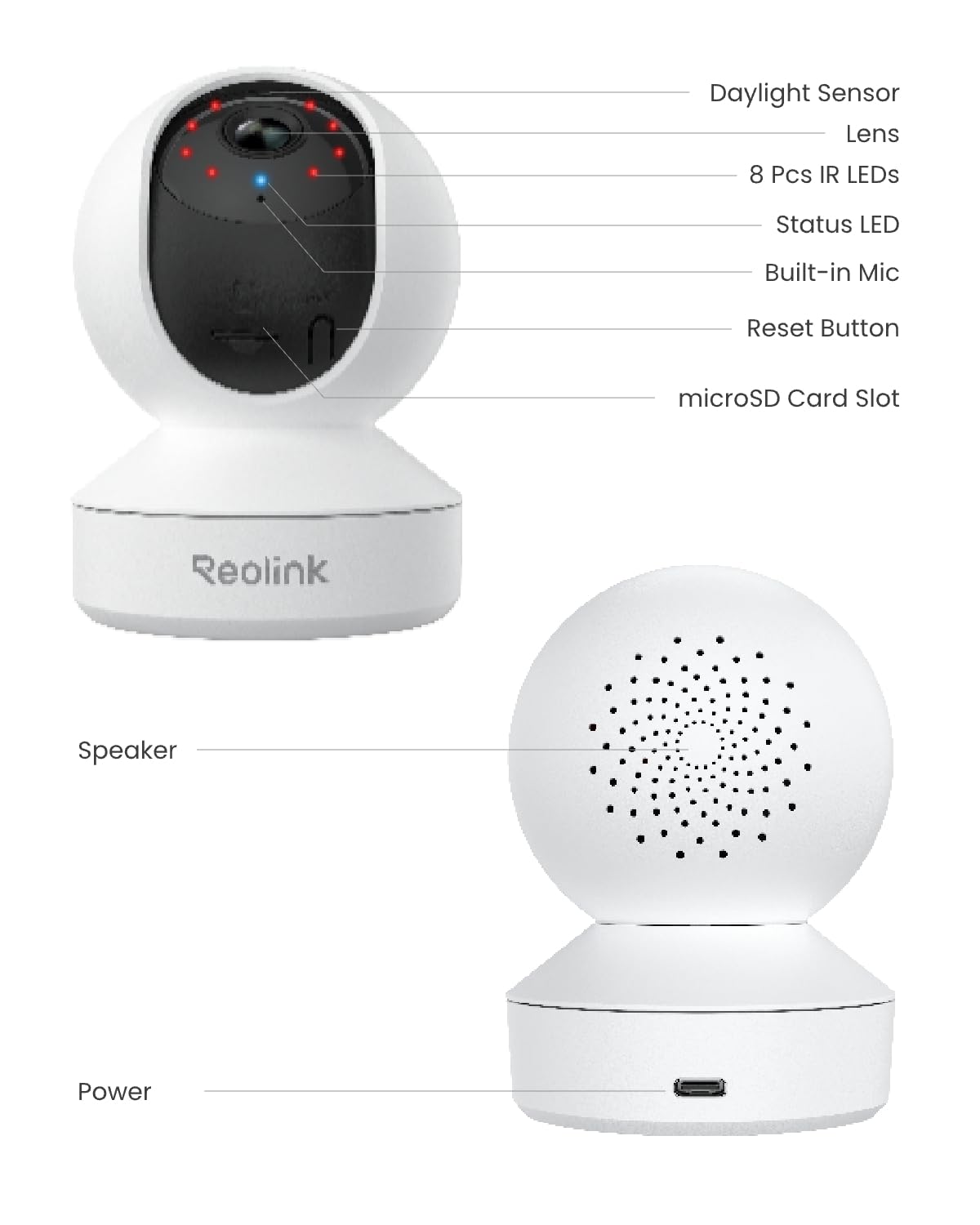 REOLINK 4MP 2K Indoor Camera E1, Plug-in Wireless WiFi 6 Security Camera, 360 Degree Pet Camera with Phone app, Baby Monitor with Person/Pet/Cry Detection, Night Vision, 2-Way Talk, Local Storage