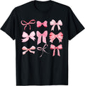 Pink Bow and Ribbon Cute Graphic for Girl Women T-Shirt