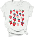Strawberry Shirt for Women Cute Pink Graphic Tee Girls Fruit Lovers Shirts Garden Casual Summer Tee Tops