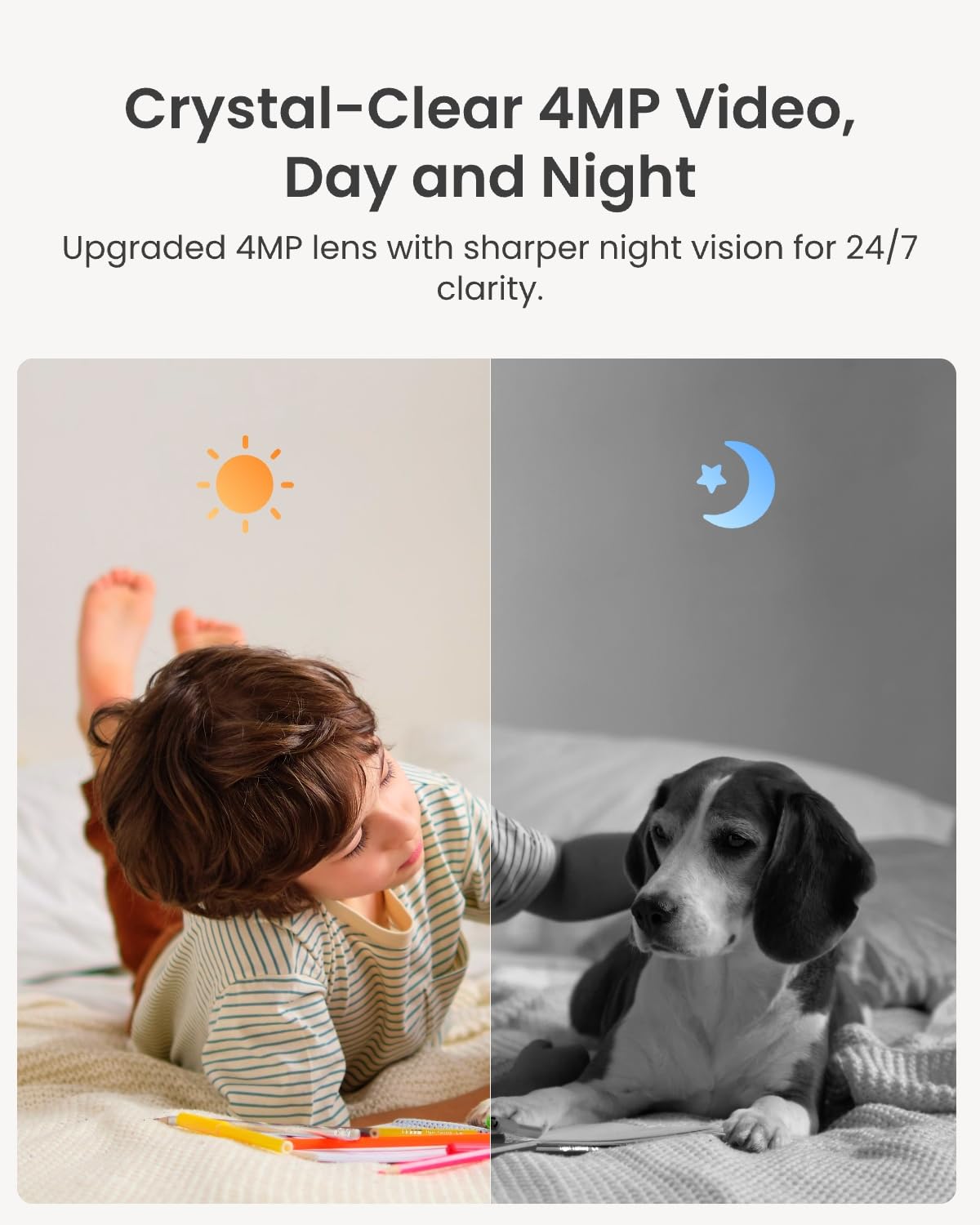REOLINK 4MP 2K Indoor Camera E1, Plug-in Wireless WiFi 6 Security Camera, 360 Degree Pet Camera with Phone app, Baby Monitor with Person/Pet/Cry Detection, Night Vision, 2-Way Talk, Local Storage