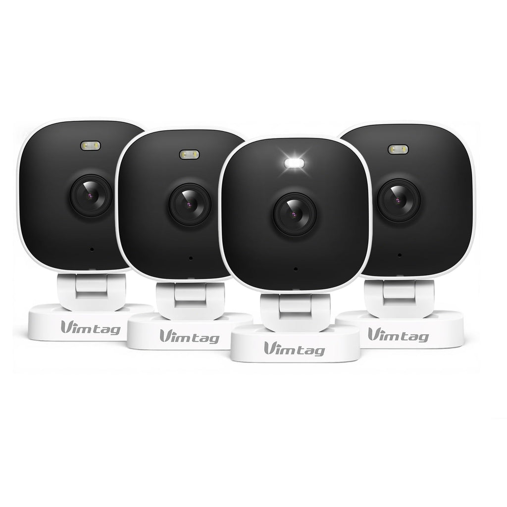 VIMTAG 2.5K Cameras for Home Security Outdoor/Indoor, Color Night Vision Security Camera for Baby/Pet/Dog/Nanny, Light/Siren, Motion Detection, 2-Way Audio, Work with Alexa, Cloud/Card Storage, 2Pcs