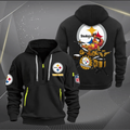 Pittsburgh Steeler Quarter Zip Hoodie Rocking Drummer Custom Name Gift For Fan