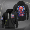Chicago Cub Baseball Team Quarter Zip Hoodie Rocking Drummer Custom Name Fan Gift