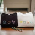 Custom Pocket Beast Outline Embroidered Sweatshirt for Kids, Unisex Anime Character Cotton Youth Size