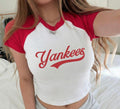 New York Retro Graphic Baby Raglan Tee for Women