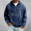 Tennessee Titans Men's Denim Long - Sleeve Half-Zip Denim Hoodies