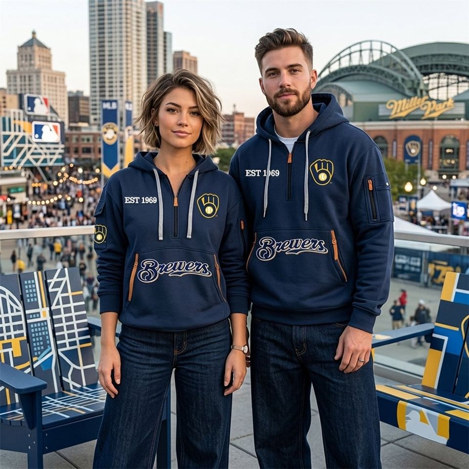 2026 Milwaukee Brewers EST 1969 Quarter Zip Hoodie