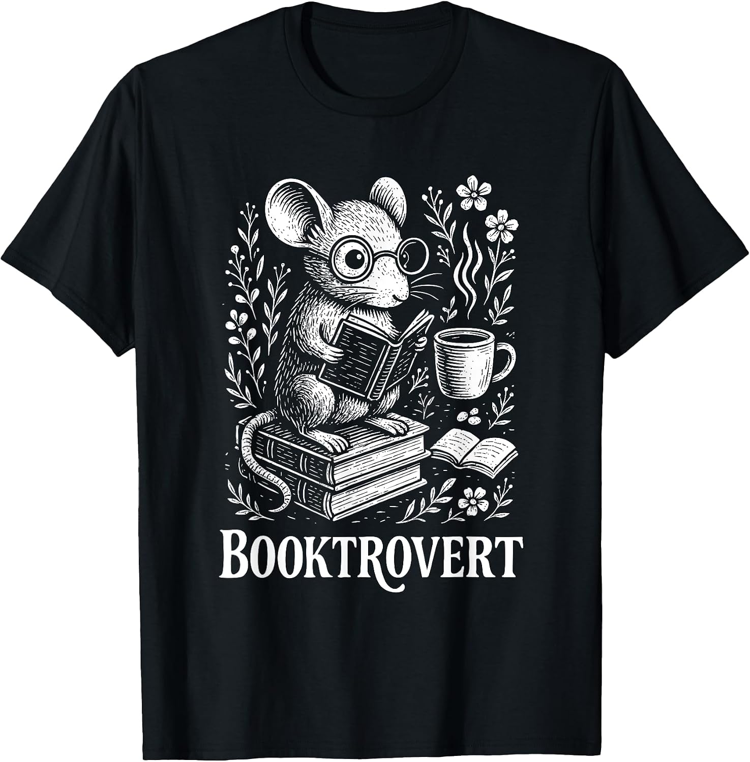 Reading Mouse with Coffee Cute Bookworm Merch