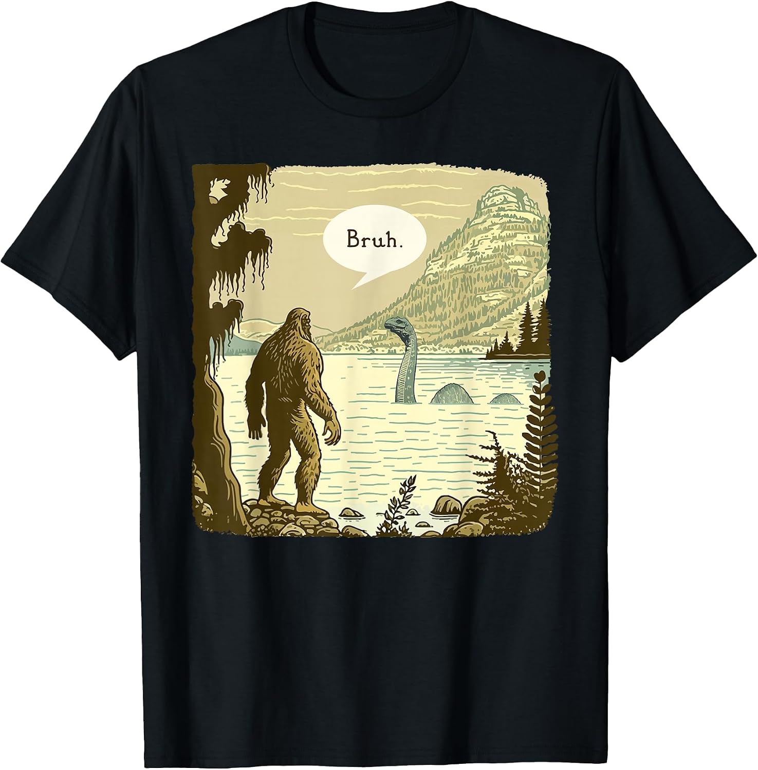 Presto Funny Bigfoot Sasquatch Introvert Loch Ness