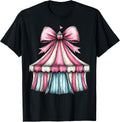 Coquette Bow Circus Carnival Pink Ribbon Mom Mothers Day T-Shirt