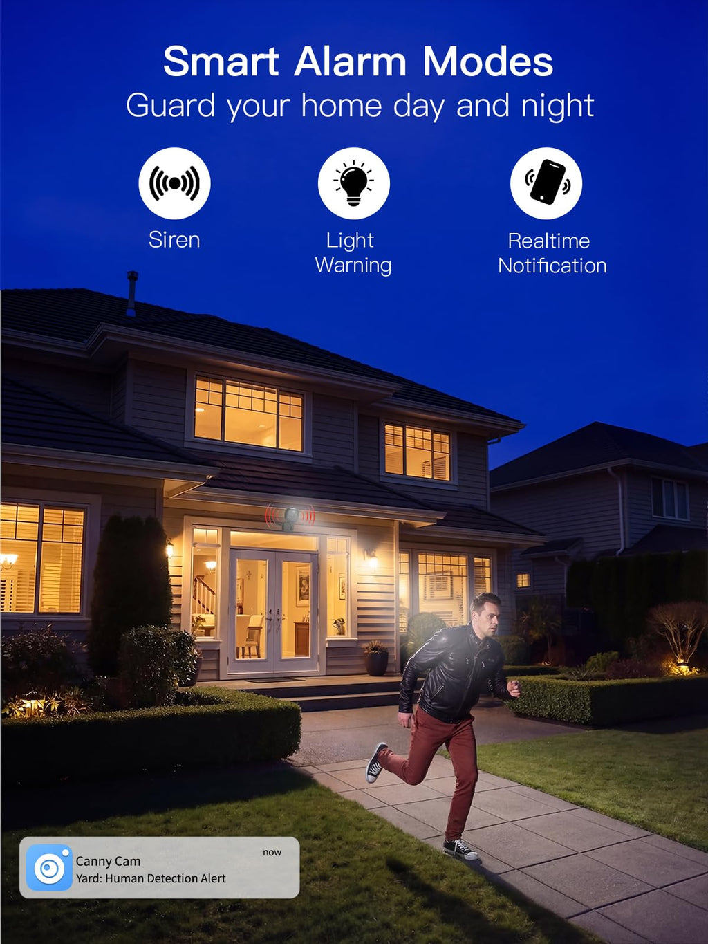VIMTAG Security Camera Outdoor Indoor, 2.5K Cameras for Home Security Pet/Dog, Color Night Vision, Baby Monitor, Motion Activated Spotlight/Siren, IP66,2-Way Audio, Cloud/512G TF Card Storage,Plug-in