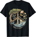 Plant The Trees Save The Bees Peace Sign Earth Day T-Shirt