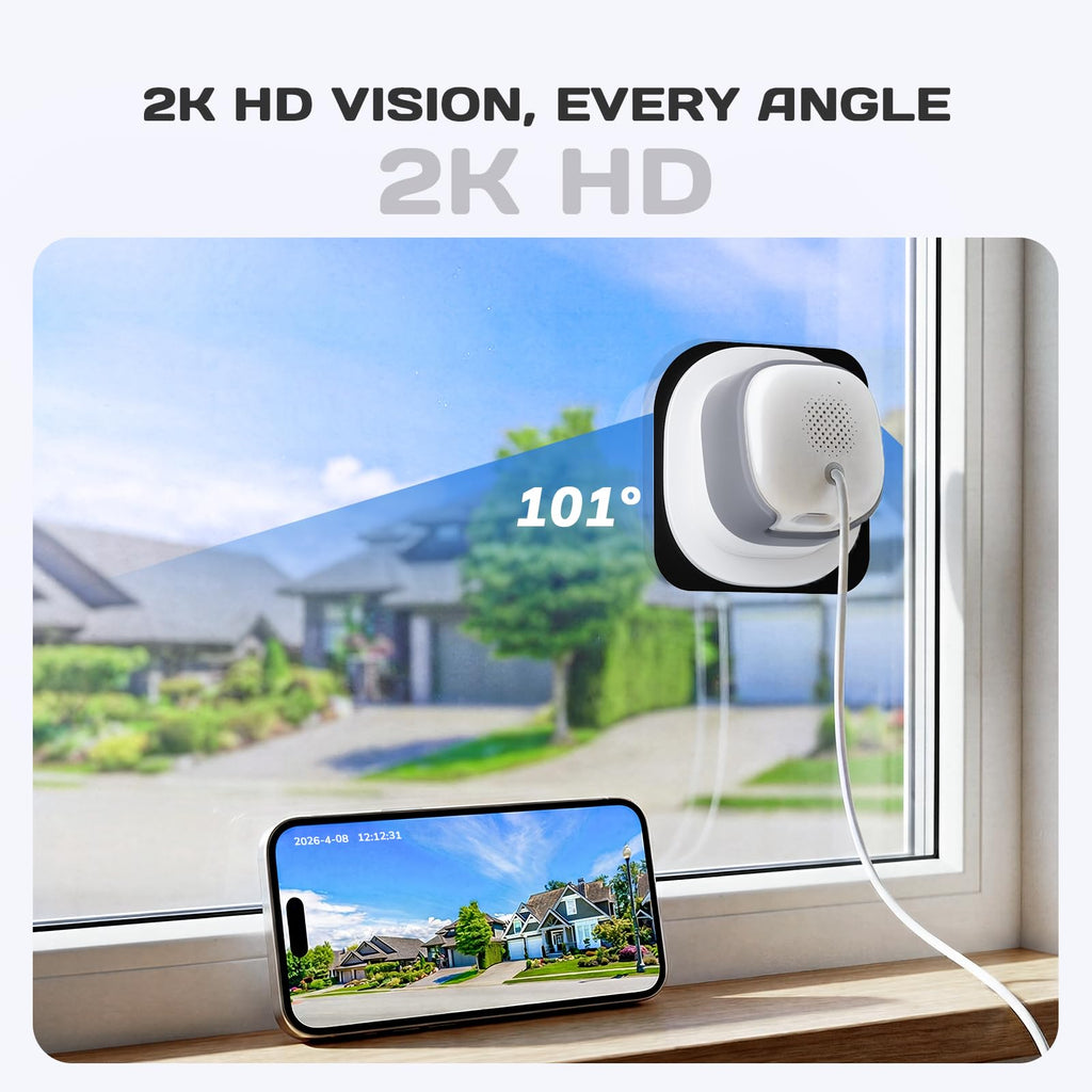 VIMTAG 2.5K Cameras for Home Security Outdoor/Indoor, Color Night Vision Security Camera for Baby/Pet/Dog/Nanny, Light/Siren, Motion Detection, 2-Way Audio, Work with Alexa, Cloud/Card Storage, 2Pcs