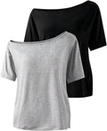 Girl's Off The Shoulder Tops Short Sleeve Cute Summer T Shirts for Teens Girls Y2k Tops Trendy