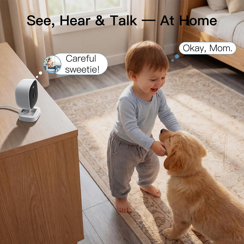 VIMTAG 2.5K Cameras for Home Security Outdoor/Indoor, Color Night Vision Security Camera for Baby/Pet/Dog/Nanny, Light/Siren, Motion Detection, 2-Way Audio, Work with Alexa, Cloud/Card Storage, 2Pcs