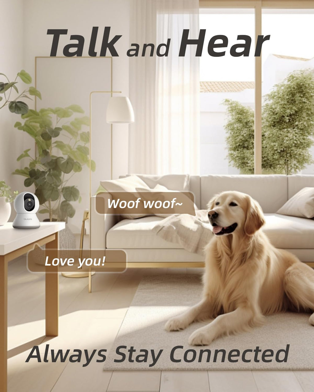 blurams 5G Cameras for Home Security, 2K Pet Camera with Phone App, 360° PTZ Indoor Camera w/Dual-Band WiFi6, Free Human/Motion/Sound Detection, 2-Way Talk, Night Vision, Compatible with Alexa, 2Pack