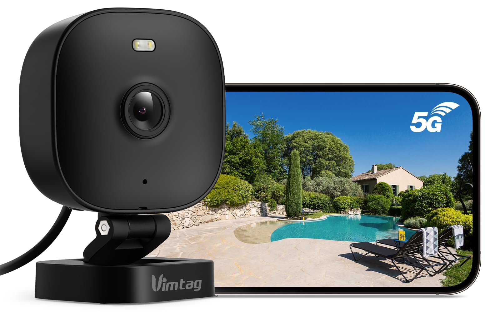 VIMTAG Security Camera Outdoor Indoor, 2.5K Cameras for Home Security Pet/Dog, Color Night Vision, Baby Monitor, Motion Activated Spotlight/Siren, IP66,2-Way Audio, Cloud/512G TF Card Storage,Plug-in