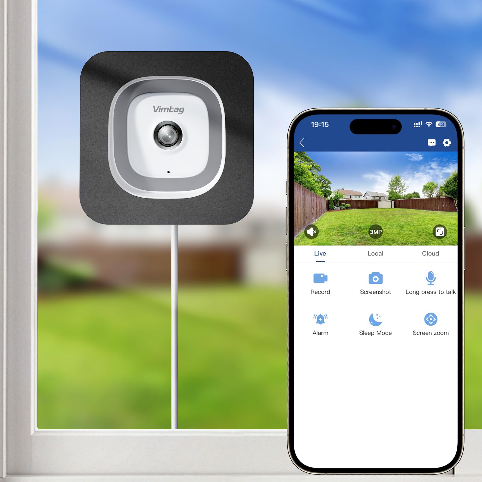 VIMTAG 2.5K Cameras for Home Security Outdoor/Indoor, Color Night Vision Security Camera for Baby/Pet/Dog/Nanny, Light/Siren, Motion Detection, 2-Way Audio, Work with Alexa, Cloud/Card Storage, 2Pcs