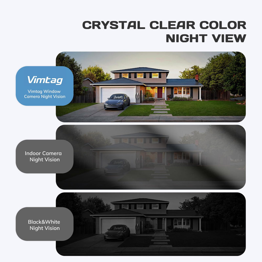 VIMTAG 2.5K Cameras for Home Security Outdoor/Indoor, Color Night Vision Security Camera for Baby/Pet/Dog/Nanny, Light/Siren, Motion Detection, 2-Way Audio, Work with Alexa, Cloud/Card Storage, 2Pcs