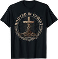 Rooted in Christ Shirt, Jesus Shirt, Vintage Cross Christian T-Shirt