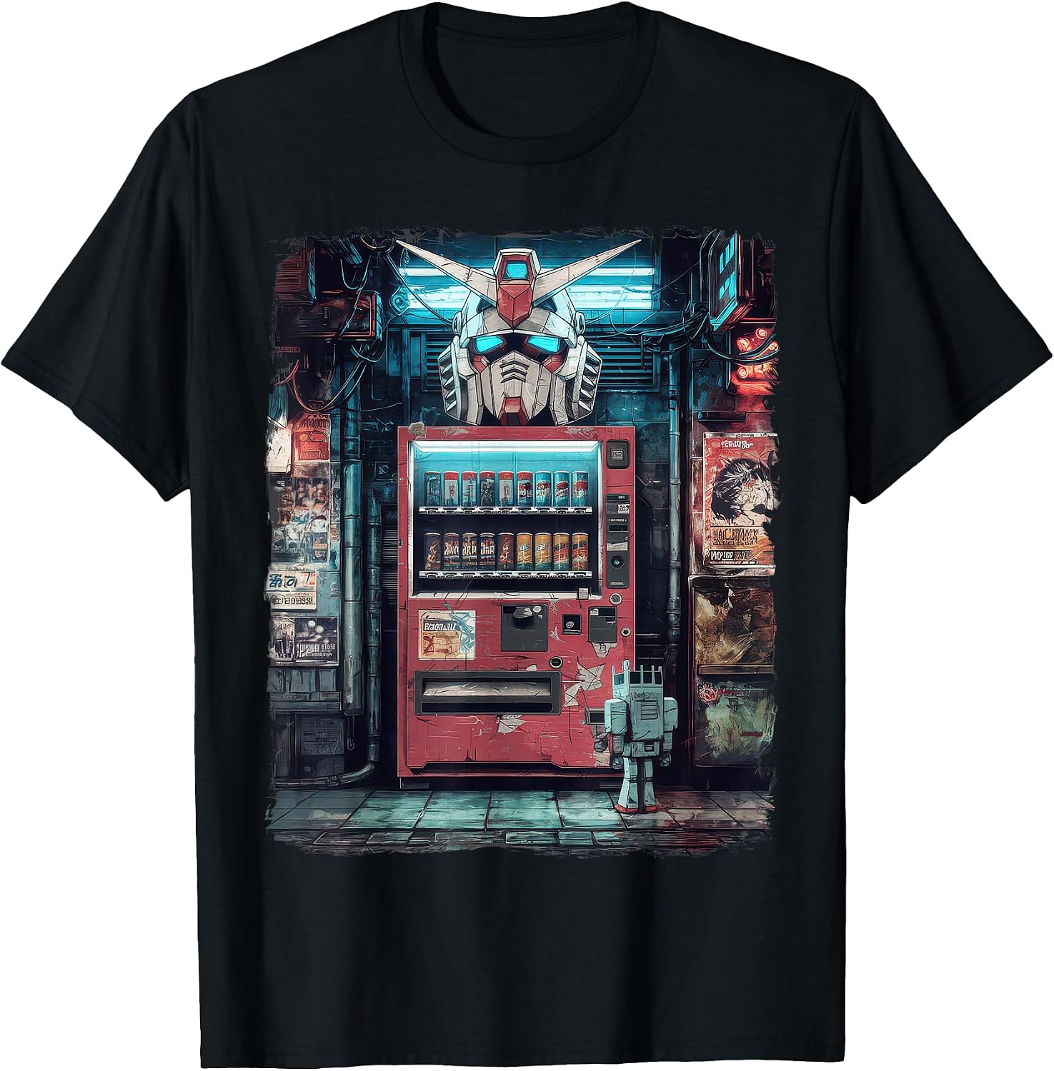 Mecha Tshirt Japanese Mecha Robot Head Anime Art