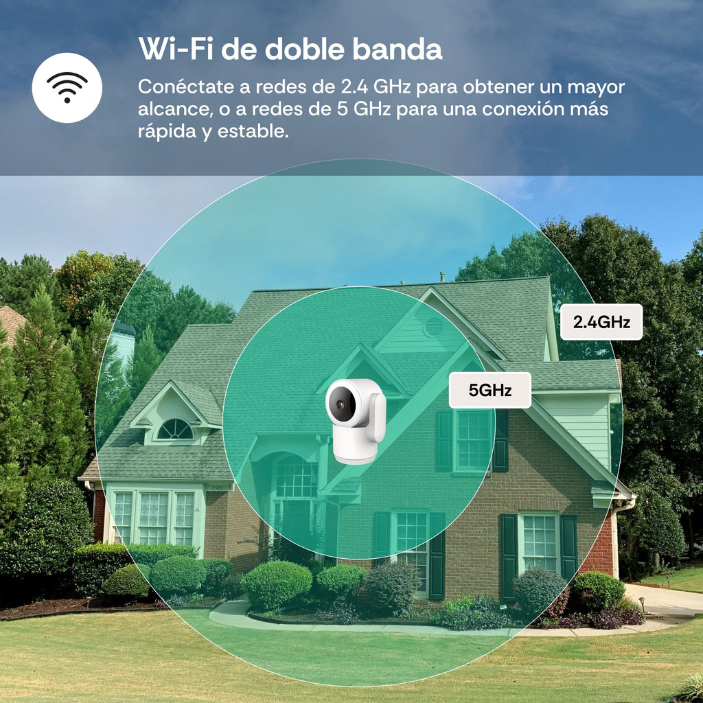 Luna 2K Indoor Cameras for Home Security, 2.4GHz & 5GHz WiFi, 360-Degree Pan-Tilt, Built-in Spotlight, Human Auto Tracking, Siren, Pet/Dog/Baby Camera with Phone app, White (2026 Upgrade Version)