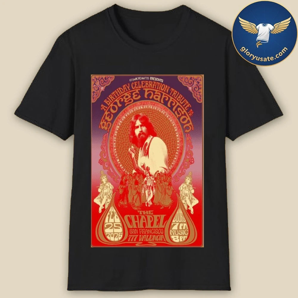 A Birthday Celebration Tribute to George Harrison February 25 2026 Tour Poster Shirt
