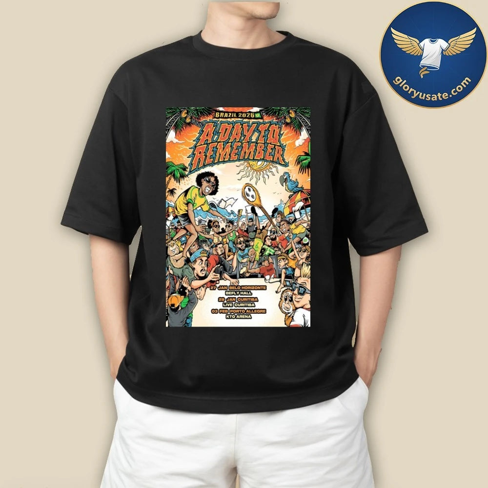 A Day To Remember Brazil 2026 Tour Poster Shirt