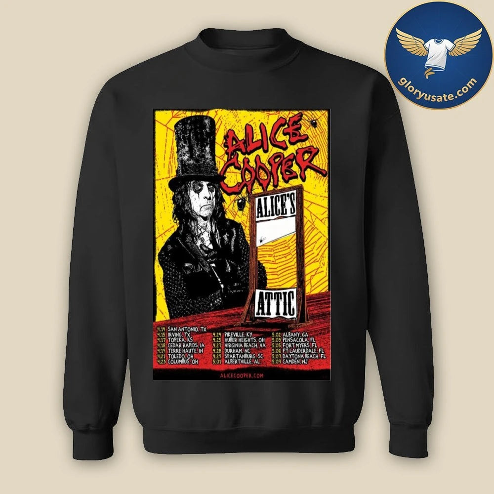 Alice Cooper April &amp; May Tour 2026 Poster Dates Shirt