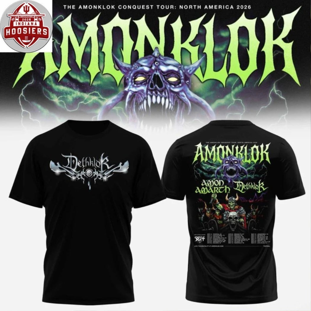Amonklock Conquest Tour 2026 Amon Amarth x Dethklok Announce Two-Sided Hoodie T-Shirt