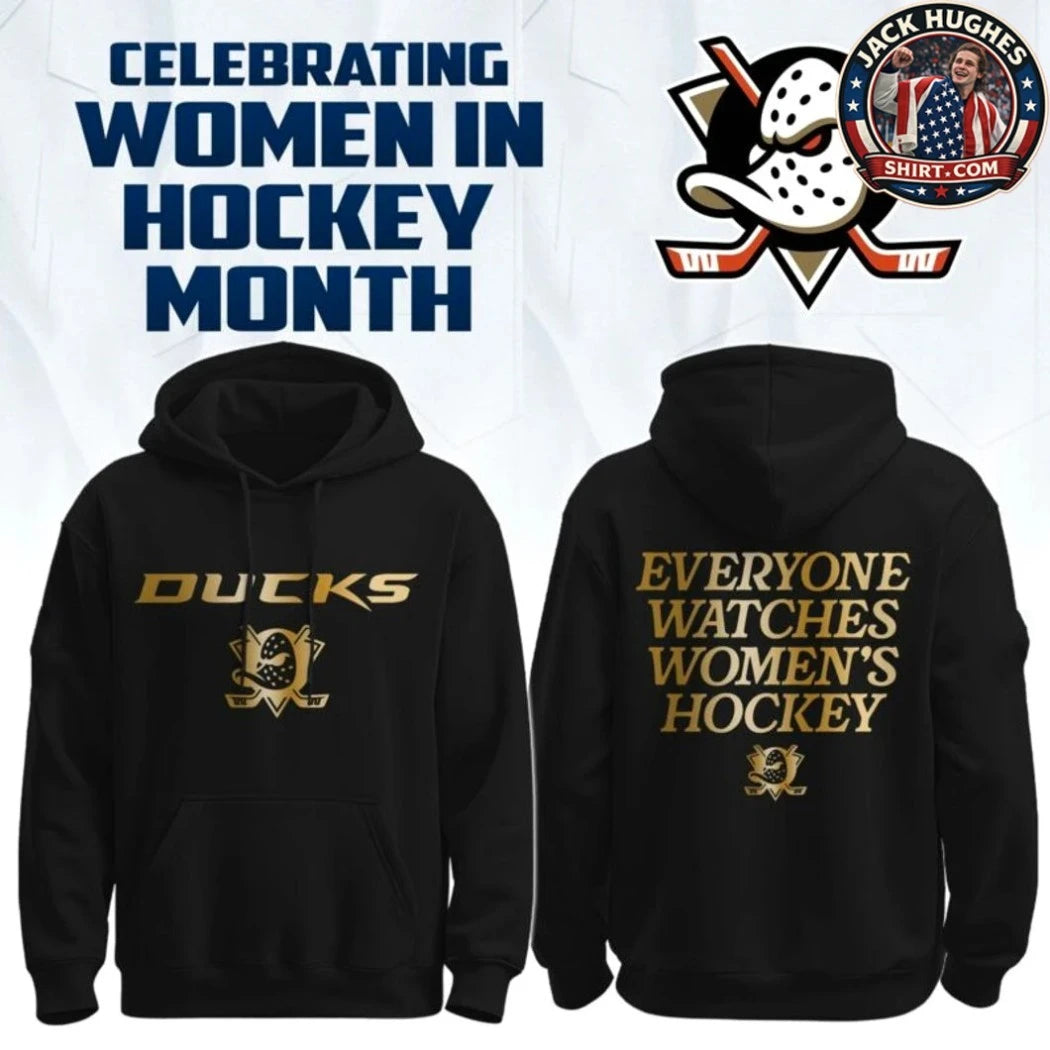 Anaheim Ducks Celebrating Women In Hockey Month Logo Two Sided T-Shirt