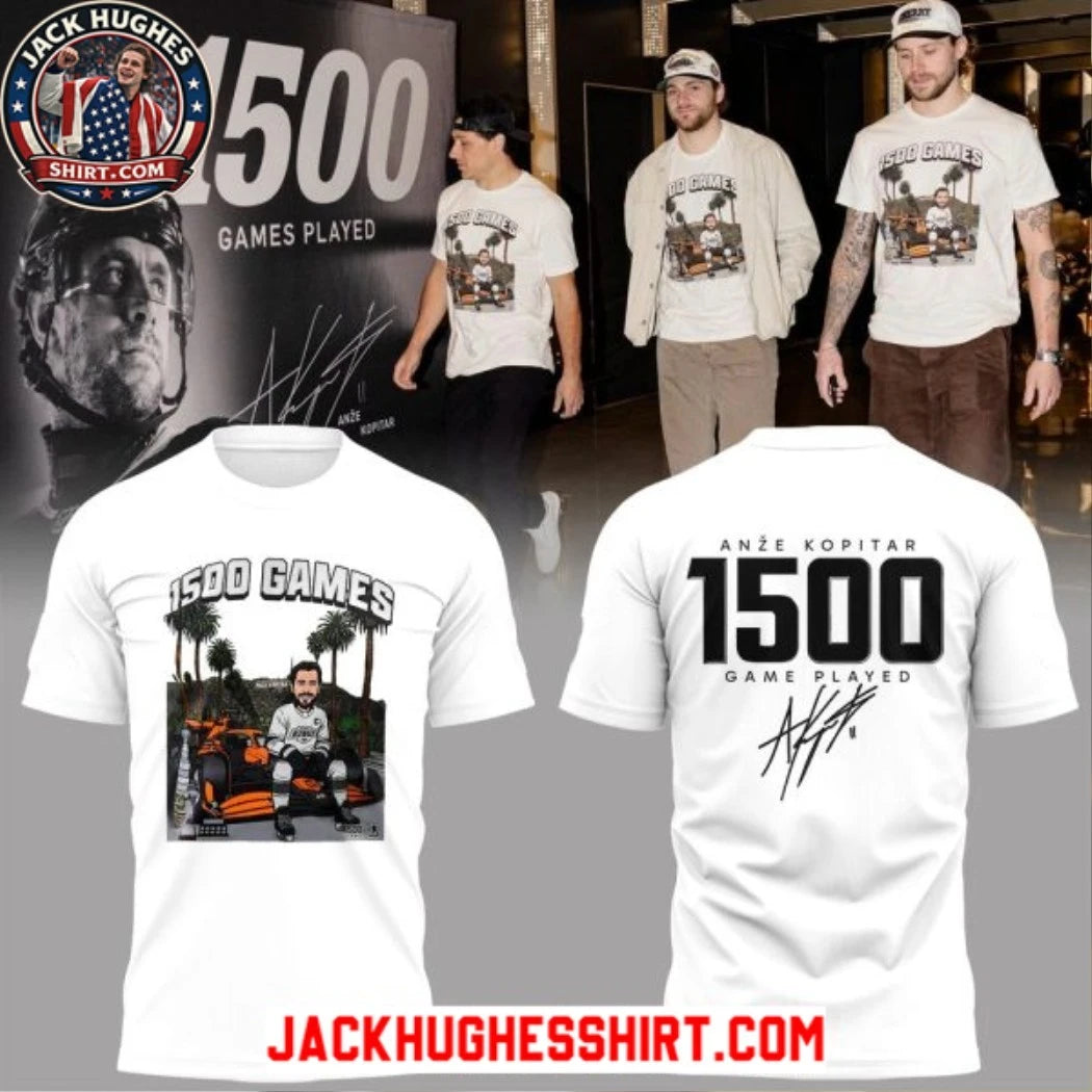 Anze Kopitar 1500 game play Logo Two Sided Shirt