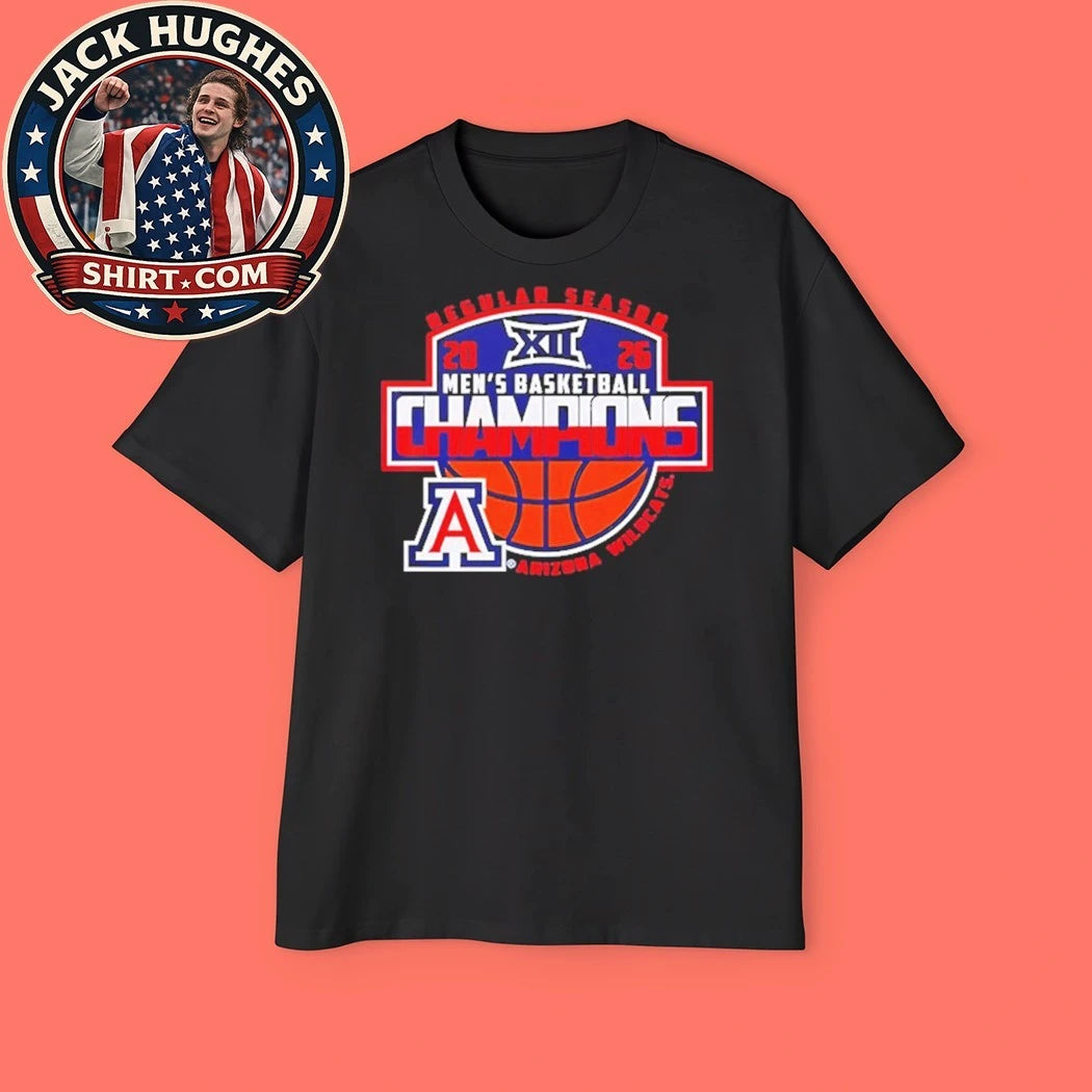Arizona Wildcats 2026 Big 12 Men’s Basketball Regular Season Champions Logo T-Shirt