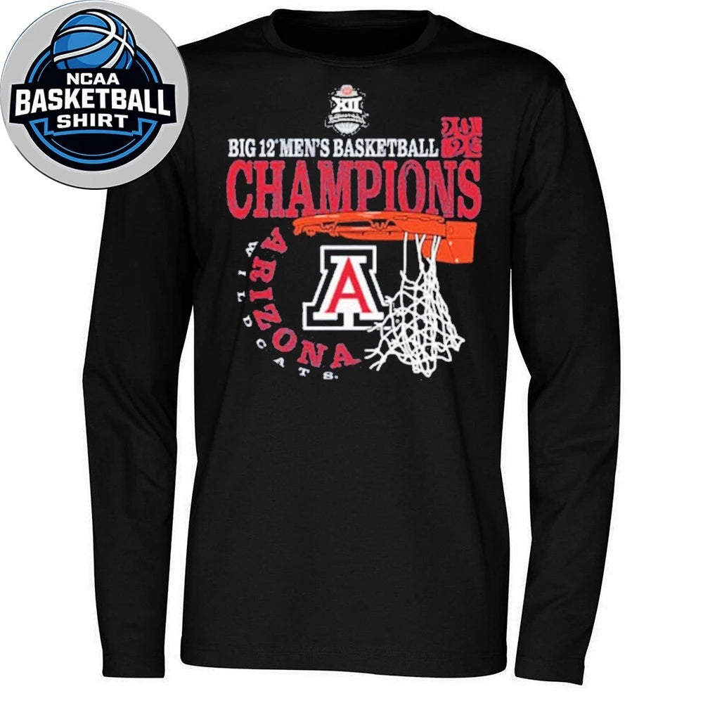 Arizona Wildcats Navy Blue Blue 84 2026 Big 12 Men’s Basketball Conference Tournament Champions T-Shirt