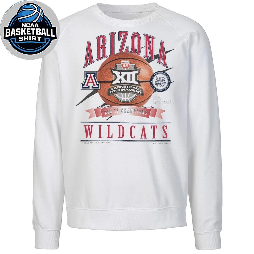 Arizona Wildcats New Era 2026 Big 12 Men’s Basketball Tournament Champions Locker Room Shirt