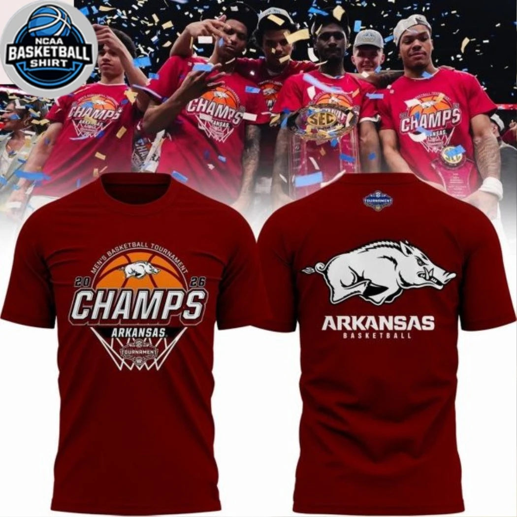 Arkansas Razorbacks 2026 SEC Tournament Champions Locker Room Shirt